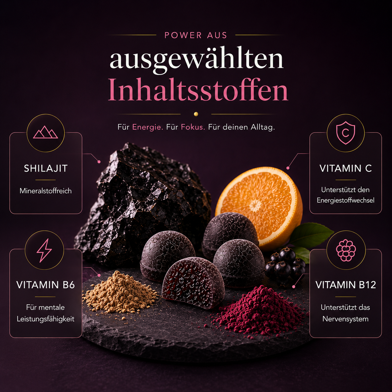 Shilajit Gummies + Vitamin C,B6, B12 - 60 Stk.