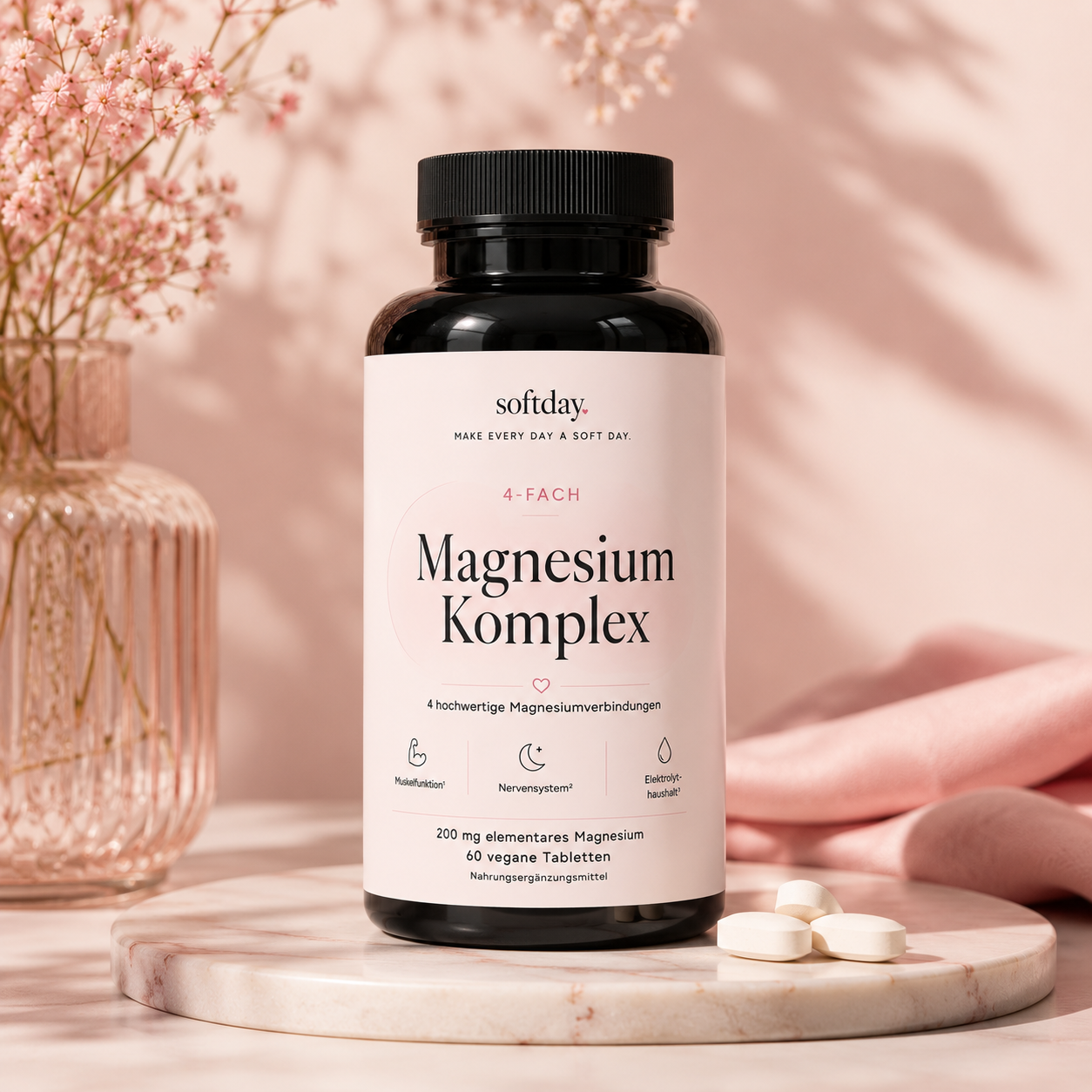 Magnesium 4fach Komplex - 60 vegane Tabletten