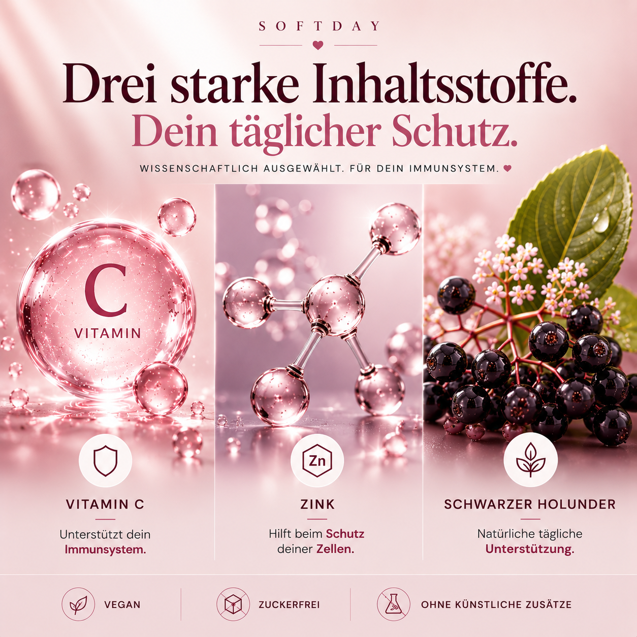Elderberry + Vitamin C + Zink Gummies - 60 Stk.