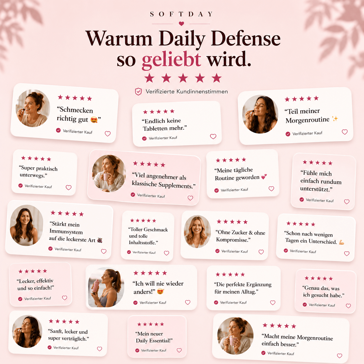 Nährwerttabelle der Softday Holunder Gummies mit Vitamin C und Zink