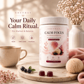 Lions Mane Gummies Dose auf dem Tisch mit Kaffee und Blaubeeren – dein tägliches Ruhe-Ritual